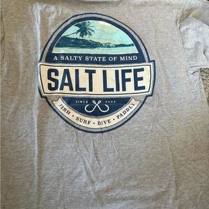 Salt Life Blue and Gray Short Sleeve Tee